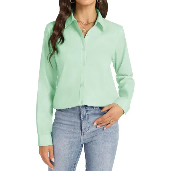 J.VER Womens Button Down Shirt Long Sleeve Dress Shirts Stretch Solid Work Blouse