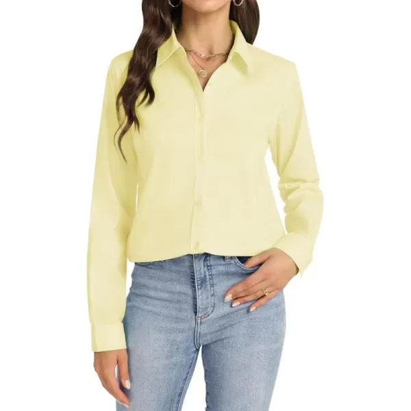 J.VER Womens Button Down Shirt Long Sleeve Dress Shirts Stretch Solid Work Blouse