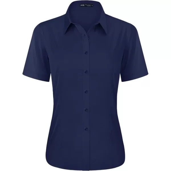 J.VER Womens Button Down Shirts Stretch Wrinkle Free Formal Short Sleeve Dress Shirt Summer Work Blouses Business Casual Tops