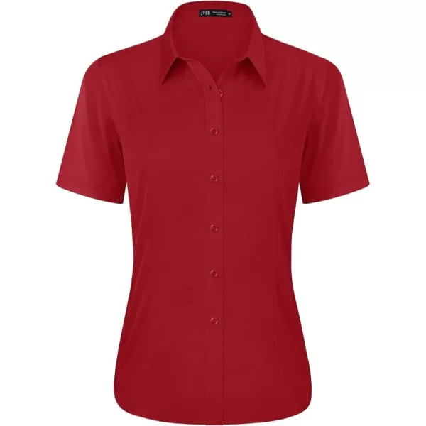 J.VER Womens Button Down Shirts Stretch Wrinkle Free Formal Short Sleeve Dress Shirt Summer Work Blouses Business Casual Tops