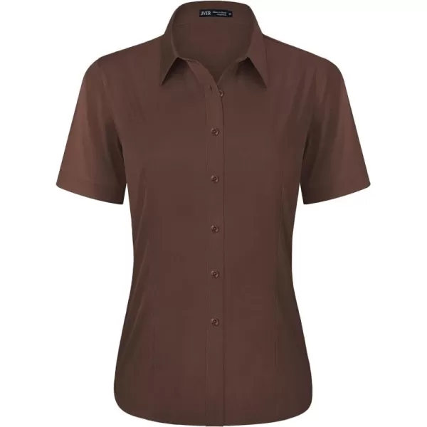 J.VER Womens Button Down Shirts Stretch Wrinkle Free Formal Short Sleeve Dress Shirt Summer Work Blouses Business Casual Tops