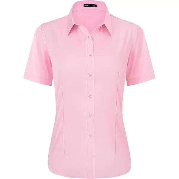 J.VER Womens Button Down Shirts Stretch Wrinkle Free Formal Short Sleeve Dress Shirt Summer Work Blouses Business Casual Tops