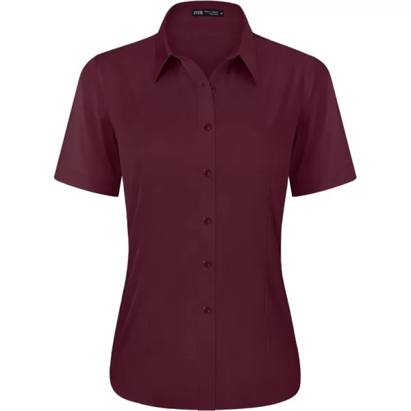 J.VER Womens Button Down Shirts Stretch Wrinkle Free Formal Short Sleeve Dress Shirt Summer Work Blouses Business Casual Tops