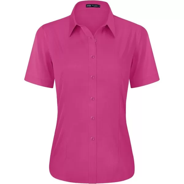 J.VER Womens Button Down Shirts Stretch Wrinkle Free Formal Short Sleeve Dress Shirt Summer Work Blouses Business Casual Tops