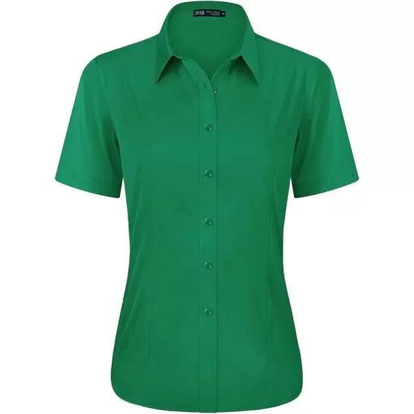 J.VER Womens Button Down Shirts Stretch Wrinkle Free Formal Short Sleeve Dress Shirt Summer Work Blouses Business Casual Tops