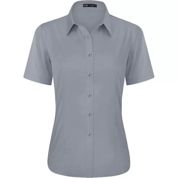 J.VER Womens Button Down Shirts Stretch Wrinkle Free Formal Short Sleeve Dress Shirt Summer Work Blouses Business Casual Tops