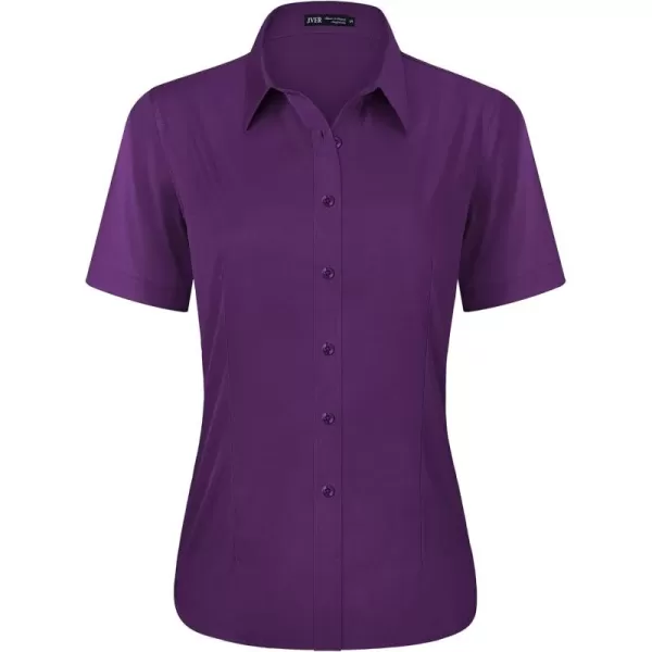 J.VER Womens Button Down Shirts Stretch Wrinkle Free Formal Short Sleeve Dress Shirt Summer Work Blouses Business Casual Tops