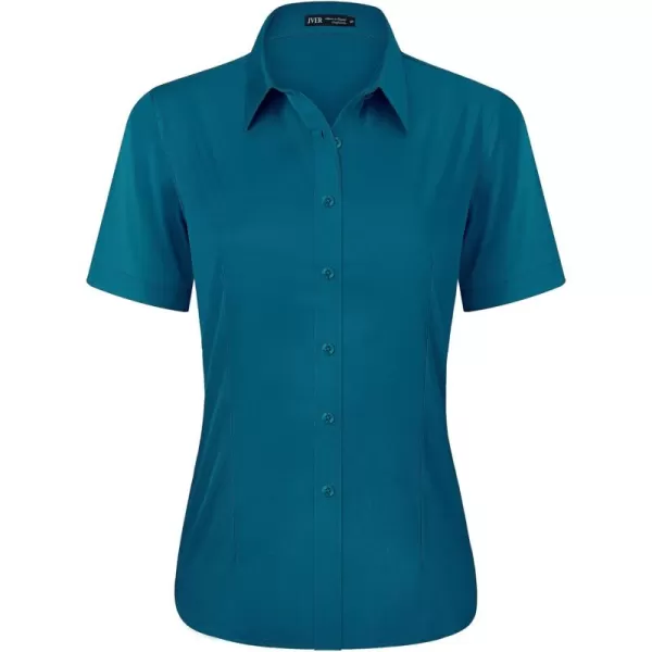 J.VER Womens Button Down Shirts Stretch Wrinkle Free Formal Short Sleeve Dress Shirt Summer Work Blouses Business Casual Tops