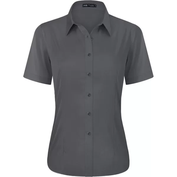 J.VER Womens Button Down Shirts Stretch Wrinkle Free Formal Short Sleeve Dress Shirt Summer Work Blouses Business Casual Tops