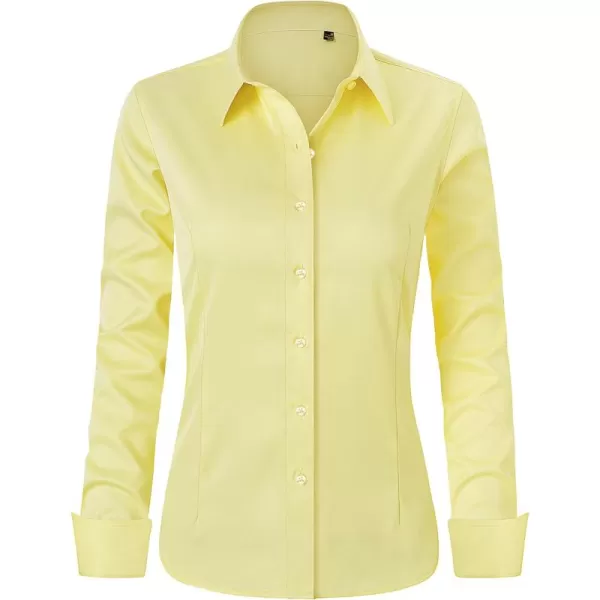 J.VER Womens Dress Shirts Long Sleeve Button Down Shirts Wrinkle-Free Solid Work Blouse