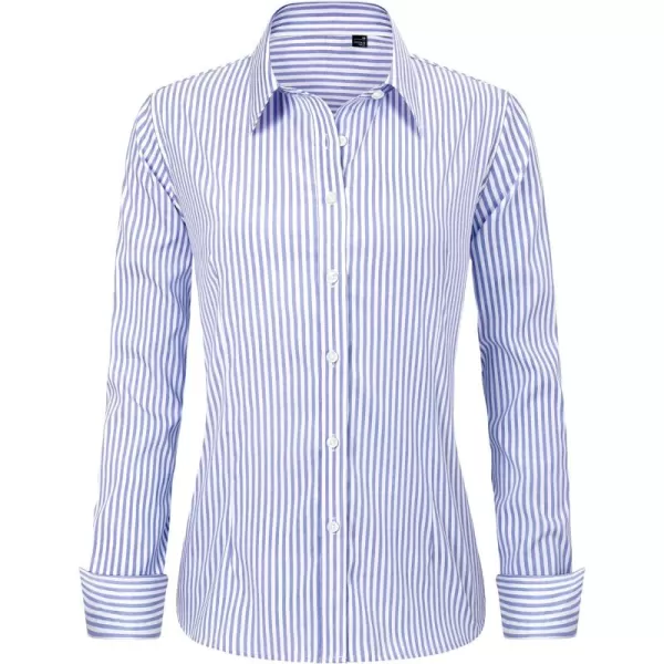 J.VER Womens Dress Shirts Long Sleeve Button Down Shirts Wrinkle-Free Solid Work Blouse