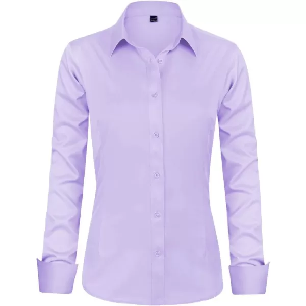 J.VER Womens Dress Shirts Long Sleeve Button Down Shirts Wrinkle-Free Solid Work Blouse