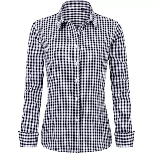 J.VER Womens Dress Shirts Long Sleeve Button Down Shirts Wrinkle-Free Solid Work Blouse