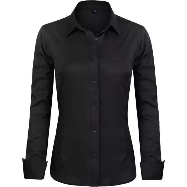 J.VER Womens Dress Shirts Long Sleeve Button Down Shirts Wrinkle-Free Solid Work Blouse