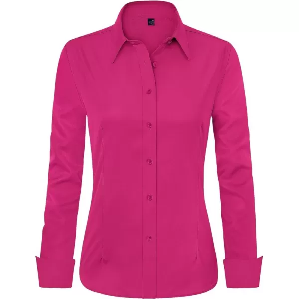 J.VER Womens Dress Shirts Long Sleeve Button Down Shirts Wrinkle-Free Solid Work Blouse