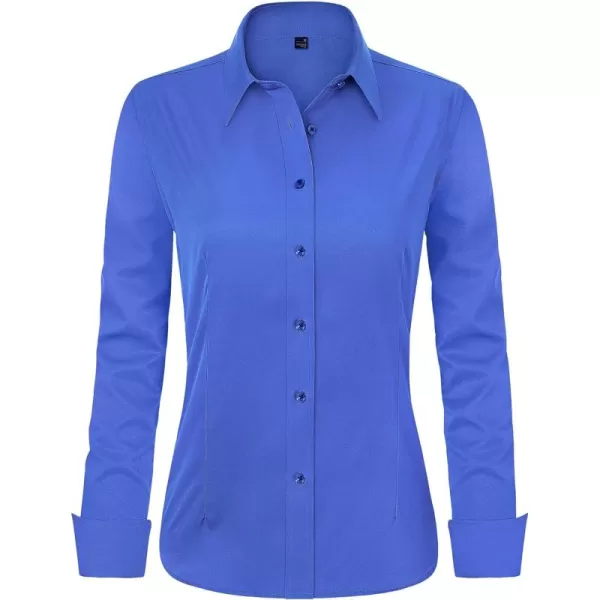 J.VER Womens Dress Shirts Long Sleeve Button Down Shirts Wrinkle-Free Solid Work Blouse