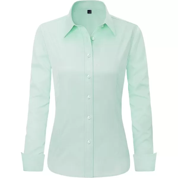 J.VER Womens Dress Shirts Long Sleeve Button Down Shirts Wrinkle-Free Solid Work Blouse