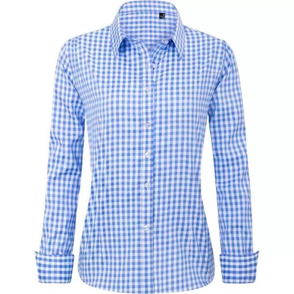 J.VER Womens Dress Shirts Long Sleeve Button Down Shirts Wrinkle-Free Solid Work Blouse