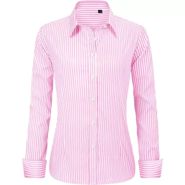 J.VER Womens Dress Shirts Long Sleeve Button Down Shirts Wrinkle-Free Solid Work Blouse