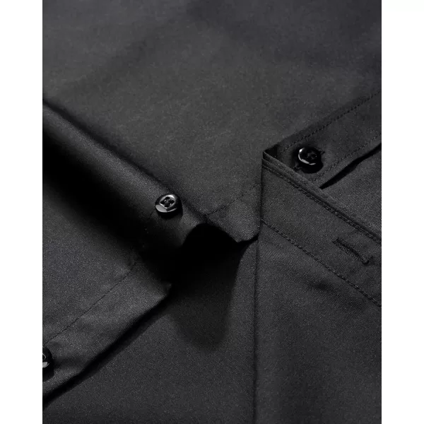 J.VER Boy's Long Sleeve Dress Shirts Solid Stretch Wrinkle-Free Shirt Kids Casual Button Down Shirts