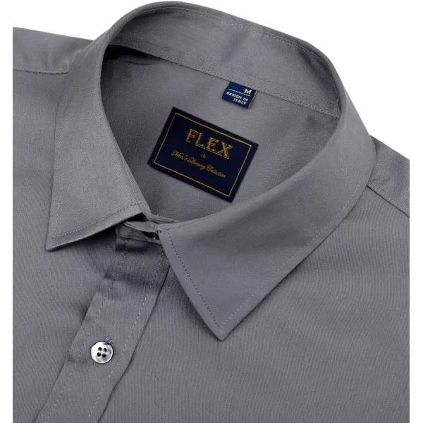 J.VER Boy's Long Sleeve Dress Shirts Solid Stretch Wrinkle-Free Shirt Kids Casual Button Down Shirts
