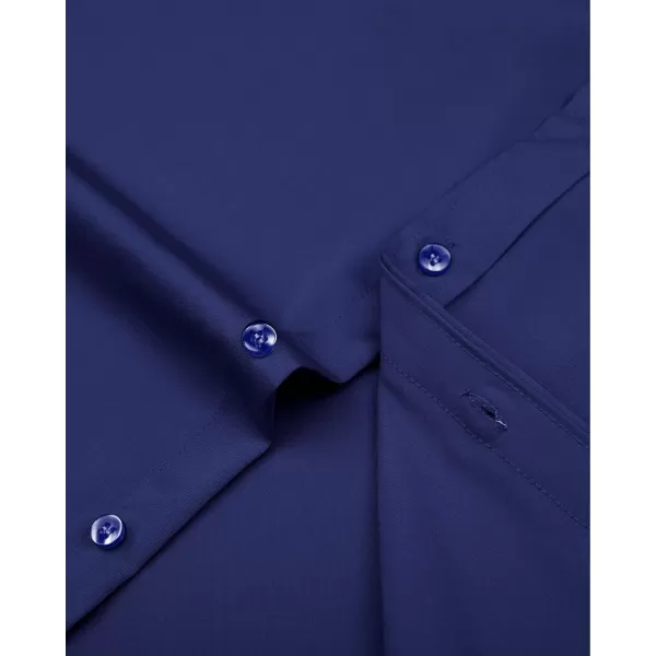 J.VER Boy's Long Sleeve Dress Shirts Solid Stretch Wrinkle-Free Shirt Kids Casual Button Down Shirts