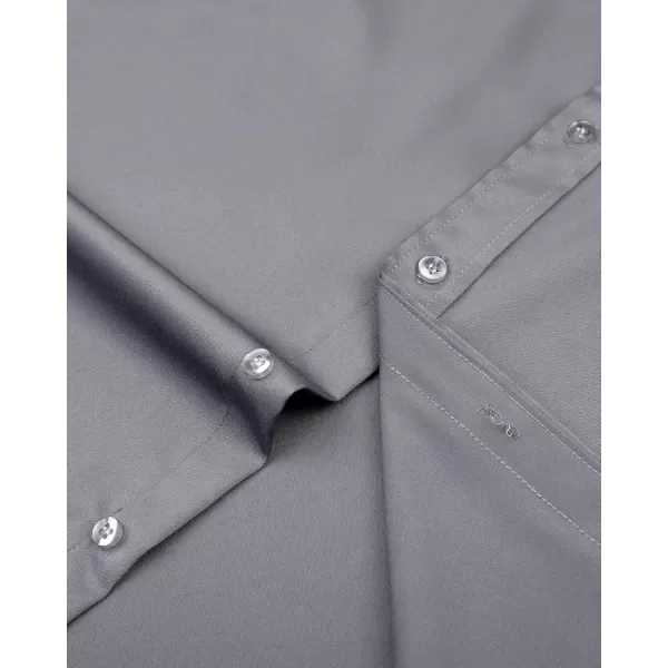 J.VER Boy's Long Sleeve Dress Shirts Solid Stretch Wrinkle-Free Shirt Kids Casual Button Down Shirts