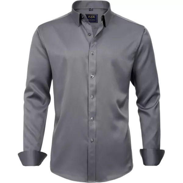J.VER Boy's Long Sleeve Dress Shirts Solid Stretch Wrinkle-Free Shirt Kids Casual Button Down Shirts