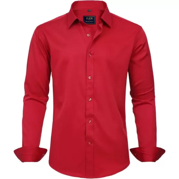 J.VER Boy's Long Sleeve Dress Shirts Solid Stretch Wrinkle-Free Shirt Kids Casual Button Down Shirts
