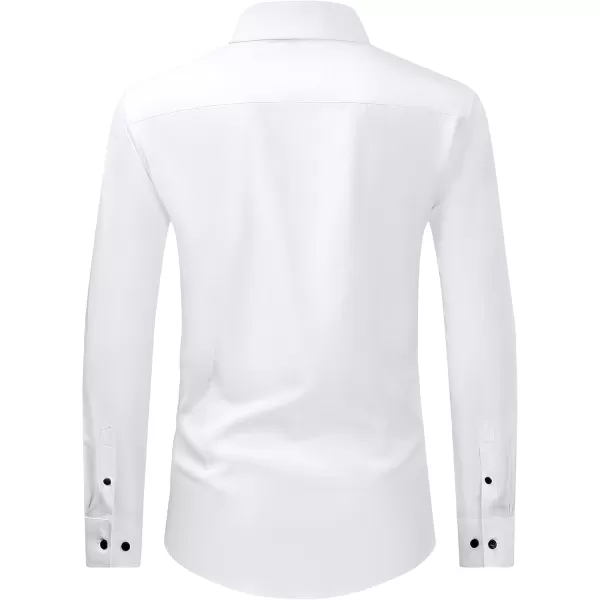 J.VER Men's Dress Shirts Solid Stretch Long Sleeve Formal Tuxedo Shirt Business Casual Button Down Shirts for Wedding Prom