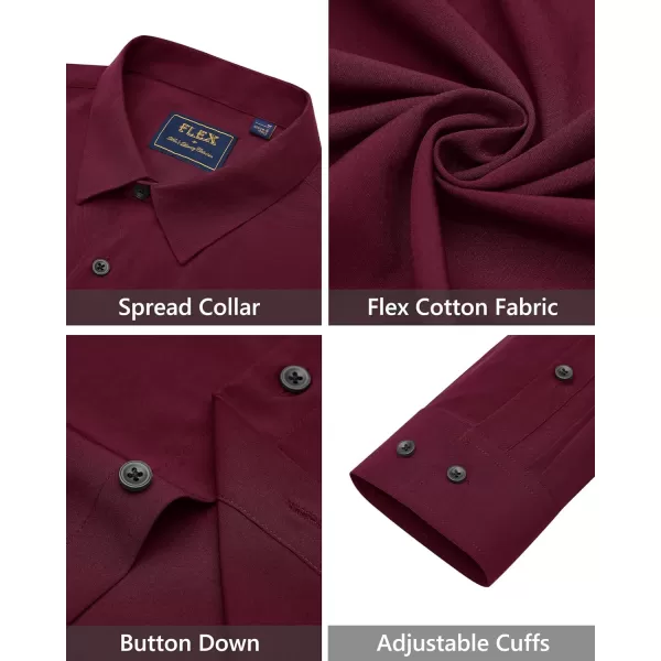 J.VER Men's Dress Shirts Solid Stretch Long Sleeve Formal Tuxedo Shirt Business Casual Button Down Shirts for Wedding Prom