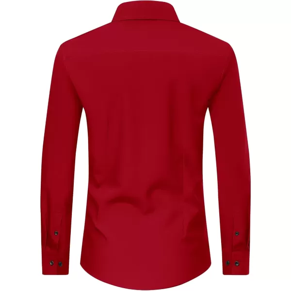 J.VER Men's Dress Shirts Solid Stretch Long Sleeve Formal Tuxedo Shirt Business Casual Button Down Shirts for Wedding Prom