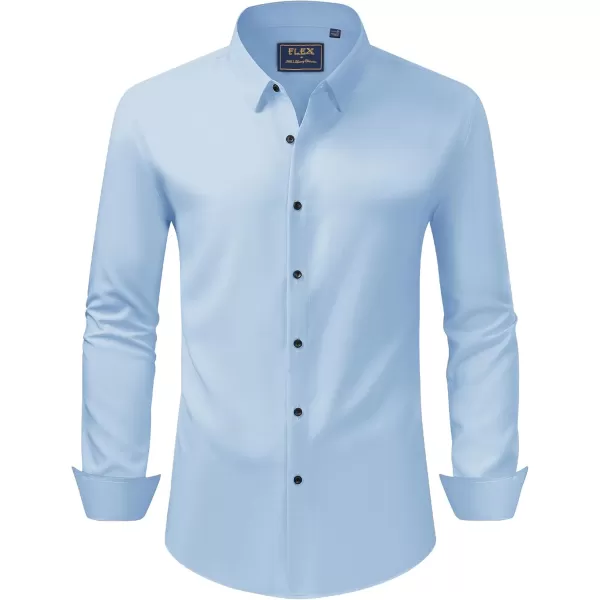 J.VER Men's Dress Shirts Solid Stretch Long Sleeve Formal Tuxedo Shirt Business Casual Button Down Shirts for Wedding Prom