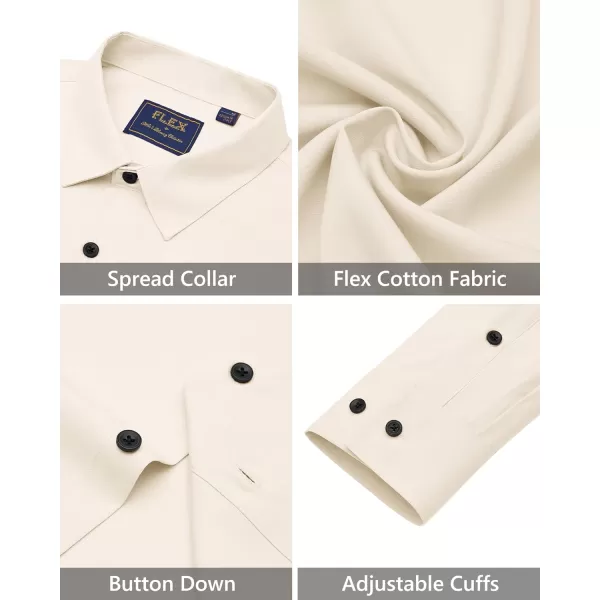 J.VER Men's Dress Shirts Solid Stretch Long Sleeve Formal Tuxedo Shirt Business Casual Button Down Shirts for Wedding Prom