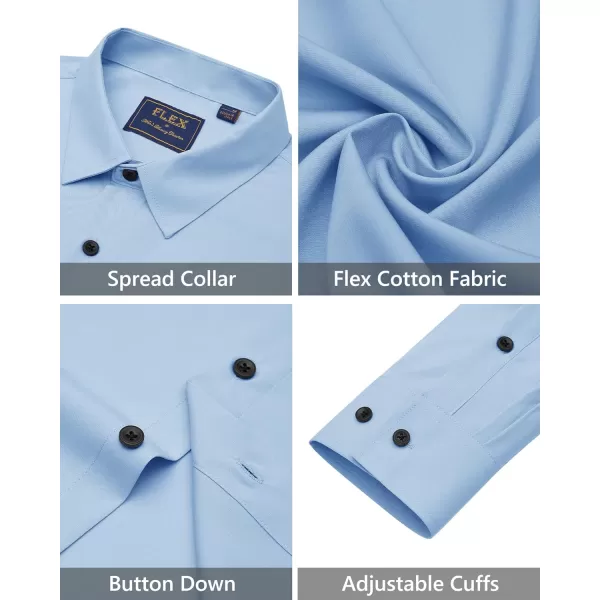 J.VER Men's Dress Shirts Solid Stretch Long Sleeve Formal Tuxedo Shirt Business Casual Button Down Shirts for Wedding Prom
