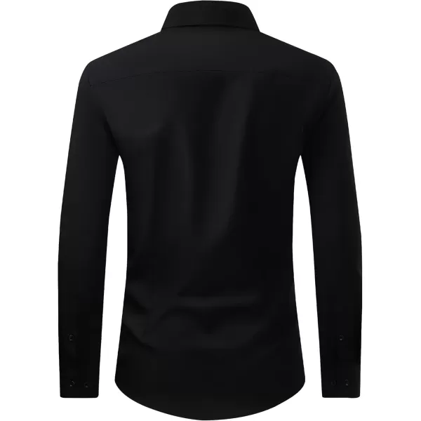 J.VER Men's Dress Shirts Solid Stretch Long Sleeve Formal Tuxedo Shirt Business Casual Button Down Shirts for Wedding Prom