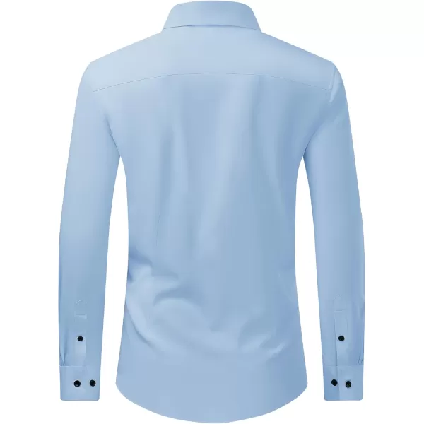 J.VER Men's Dress Shirts Solid Stretch Long Sleeve Formal Tuxedo Shirt Business Casual Button Down Shirts for Wedding Prom