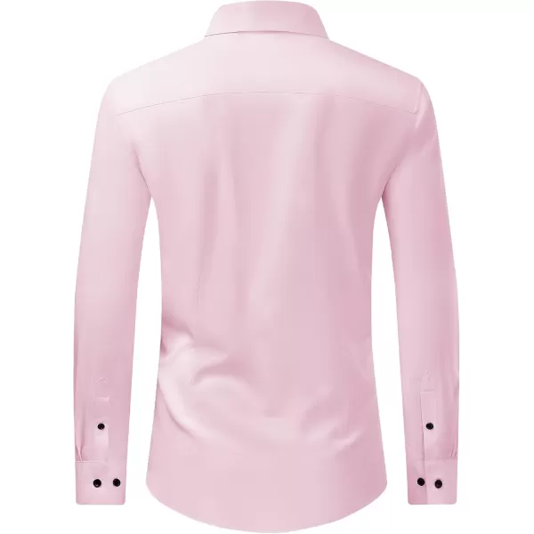 J.VER Men's Dress Shirts Solid Stretch Long Sleeve Formal Tuxedo Shirt Business Casual Button Down Shirts for Wedding Prom