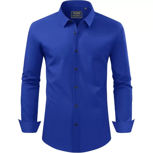 J.VER Men's Dress Shirts Solid Stretch Long Sleeve Formal Tuxedo Shirt Business Casual Button Down Shirts for Wedding Prom