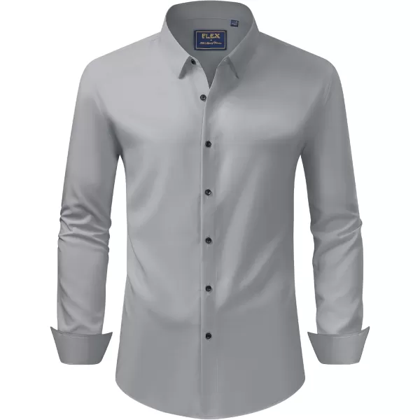 J.VER Men's Dress Shirts Solid Stretch Long Sleeve Formal Tuxedo Shirt Business Casual Button Down Shirts for Wedding Prom