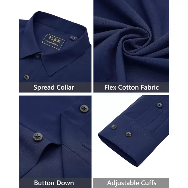 J.VER Men's Dress Shirts Solid Stretch Long Sleeve Formal Tuxedo Shirt Business Casual Button Down Shirts for Wedding Prom