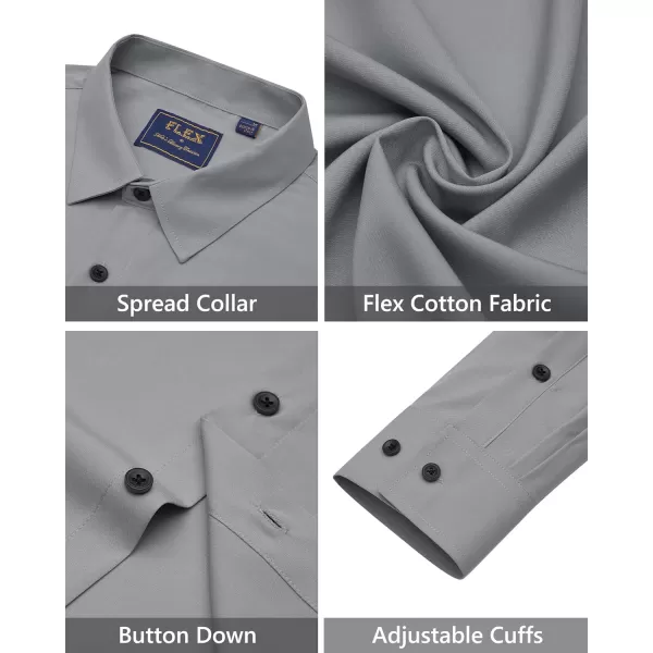 J.VER Men's Dress Shirts Solid Stretch Long Sleeve Formal Tuxedo Shirt Business Casual Button Down Shirts for Wedding Prom