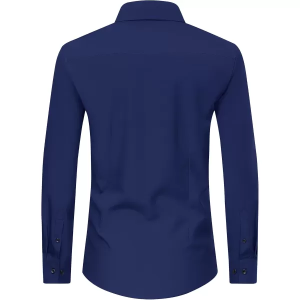 J.VER Men's Dress Shirts Solid Stretch Long Sleeve Formal Tuxedo Shirt Business Casual Button Down Shirts for Wedding Prom