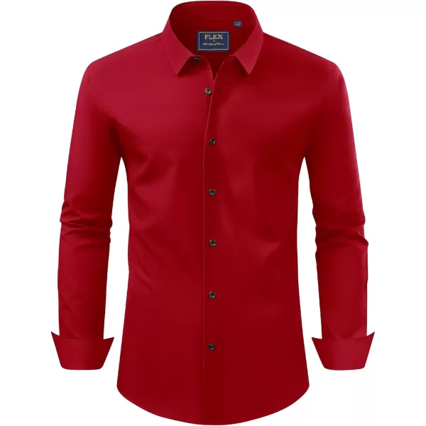 J.VER Men's Dress Shirts Solid Stretch Long Sleeve Formal Tuxedo Shirt Business Casual Button Down Shirts for Wedding Prom
