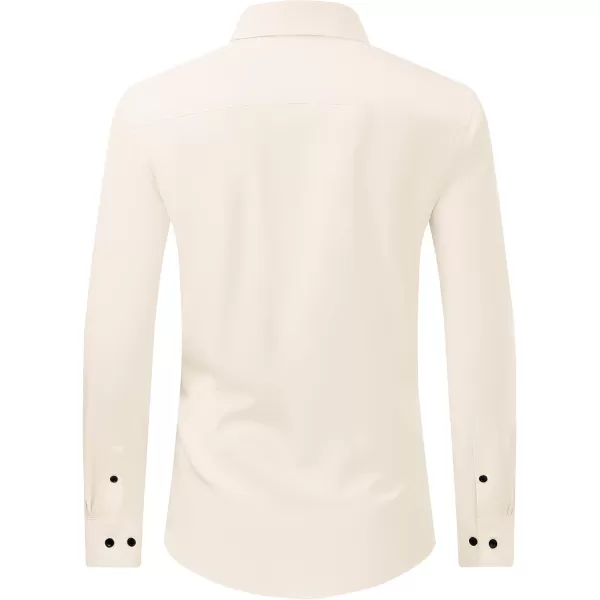 J.VER Men's Dress Shirts Solid Stretch Long Sleeve Formal Tuxedo Shirt Business Casual Button Down Shirts for Wedding Prom