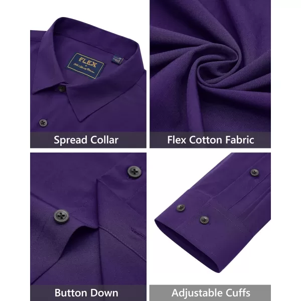 J.VER Men's Dress Shirts Solid Stretch Long Sleeve Formal Tuxedo Shirt Business Casual Button Down Shirts for Wedding Prom