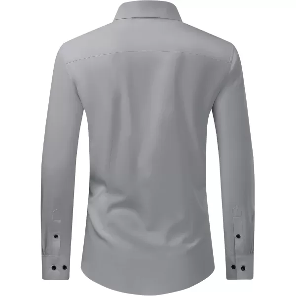 J.VER Men's Dress Shirts Solid Stretch Long Sleeve Formal Tuxedo Shirt Business Casual Button Down Shirts for Wedding Prom
