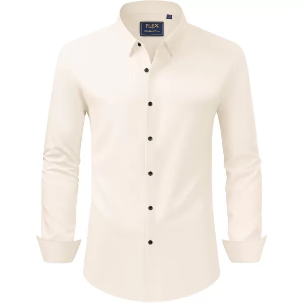 J.VER Men's Dress Shirts Solid Stretch Long Sleeve Formal Tuxedo Shirt Business Casual Button Down Shirts for Wedding Prom