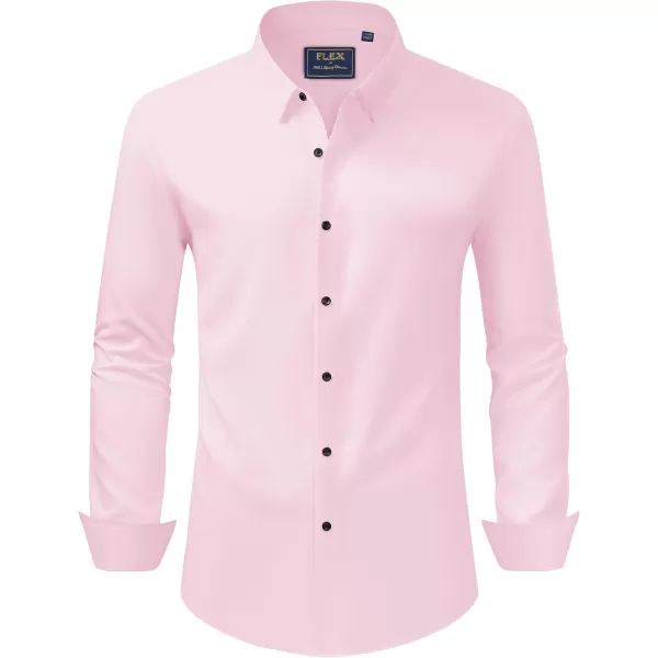 J.VER Men's Dress Shirts Solid Stretch Long Sleeve Formal Tuxedo Shirt Business Casual Button Down Shirts for Wedding Prom