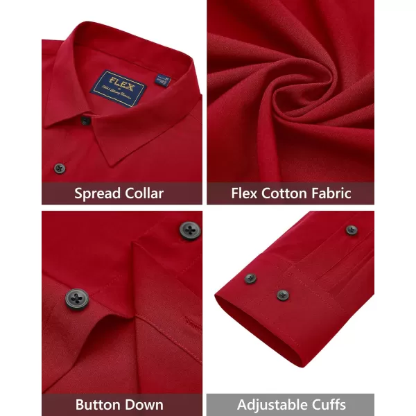 J.VER Men's Dress Shirts Solid Stretch Long Sleeve Formal Tuxedo Shirt Business Casual Button Down Shirts for Wedding Prom